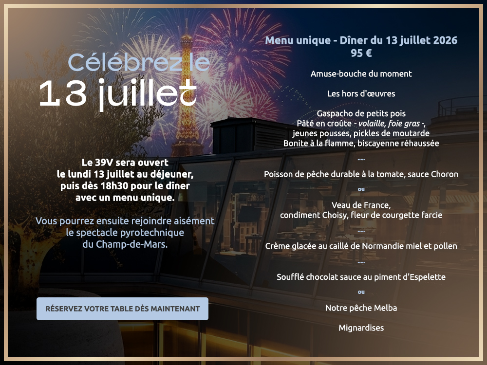 Annonce Le 39V — Restaurant Le 39V Paris